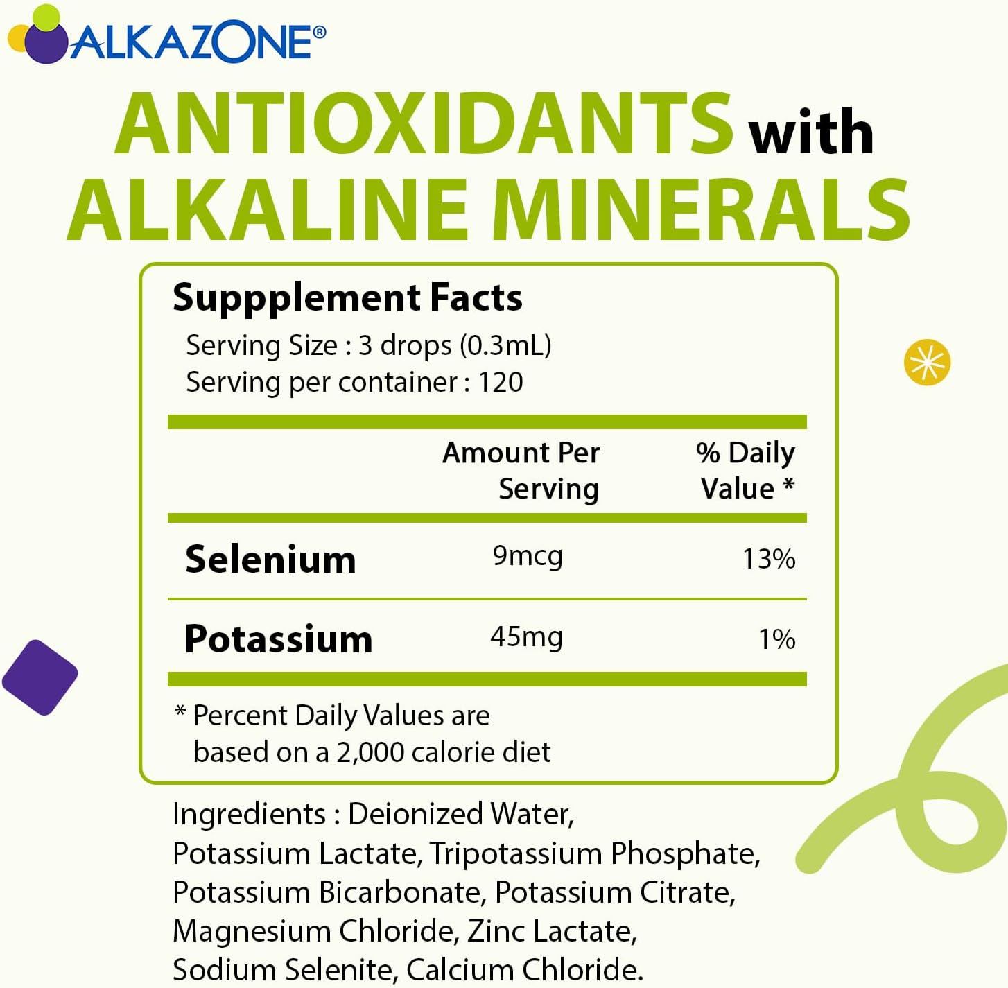 Alkaline Mineral Drops for Water, Unflavored, Portable 1.25 oz k7