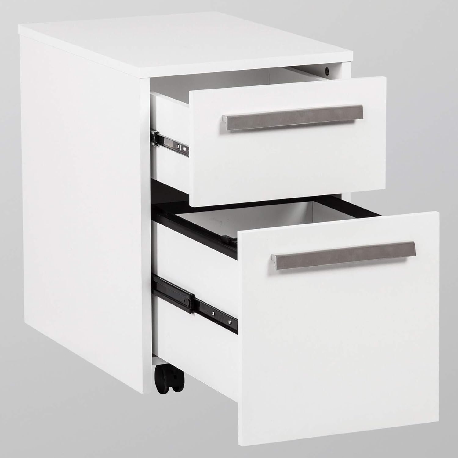 White Wood Grain 2-Drawer Mobile File Cabinet k7m