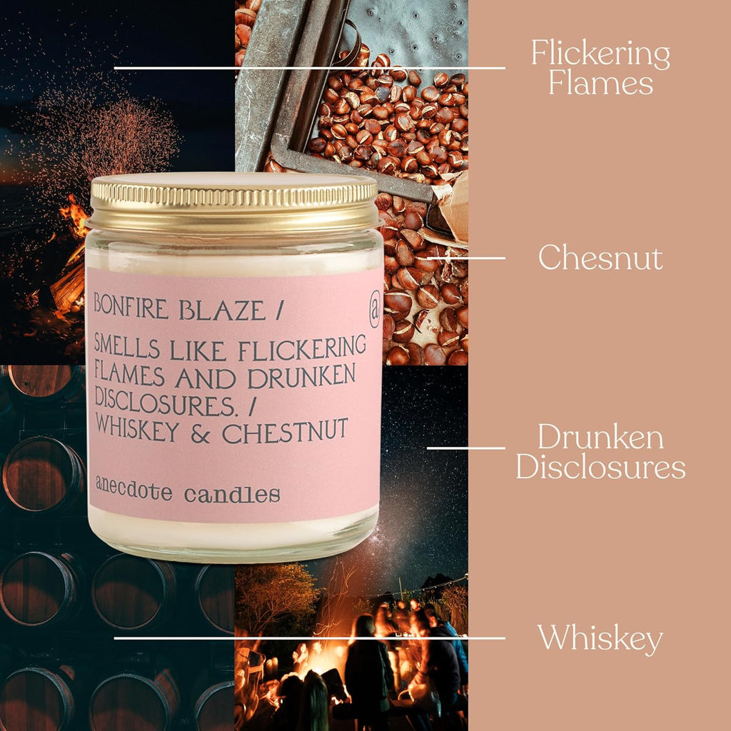 Coconut Soy Wax Candle Jar Whiskey Chestnut Scent 7.8 Oz k9