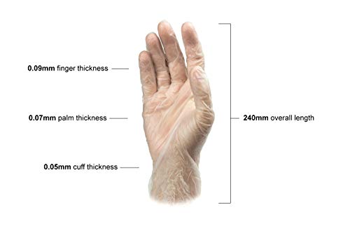 Clear Vinyl Exam Gloves Latex-Free Powder-Free Extra-Large Pack of 1000 k7