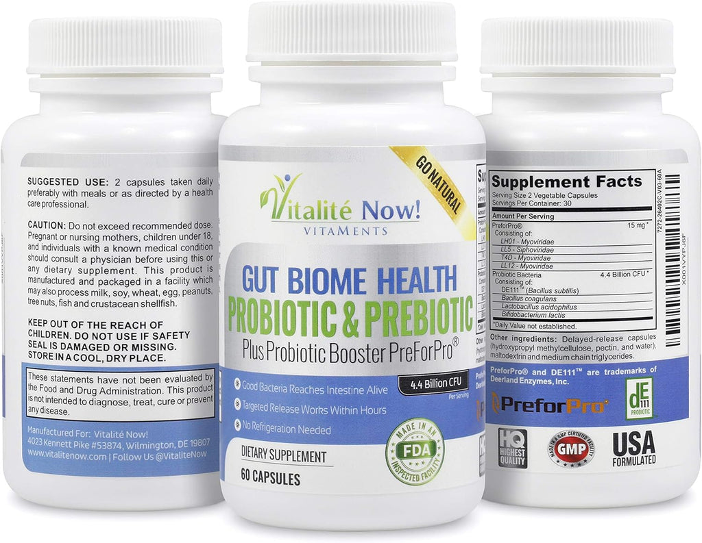 Probiotic Prebiotic Gut Health Supplement 4.4 Bn CFU k7