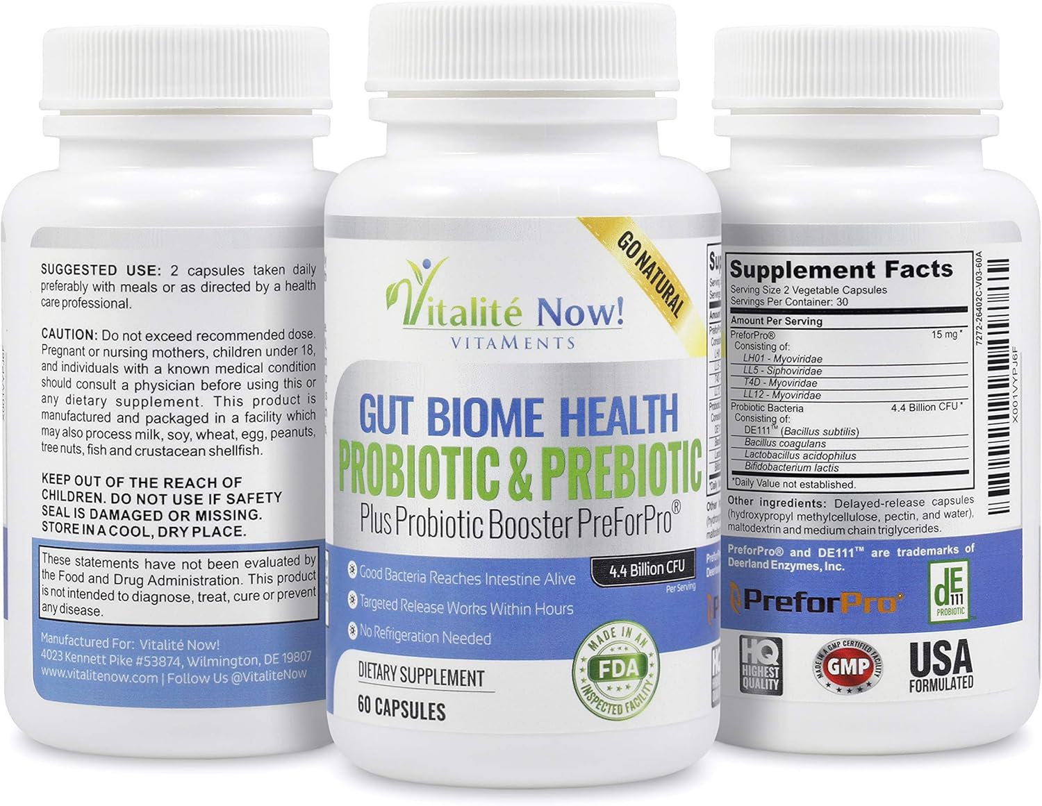 Probiotic Prebiotic Gut Health Supplement 4.4 Bn CFU k7