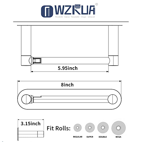 Adhesive Toilet Paper Holder Brushed Nickel Double Post Pivoting No Drilling Stainless Steel k7