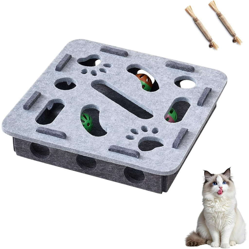 Cat Nail File Enrichment Box, Interactive Cat Scratcher Puzzle Toy for Indoor Cats, Nail File Scratcher Box for Grooming, Play (Style-7)