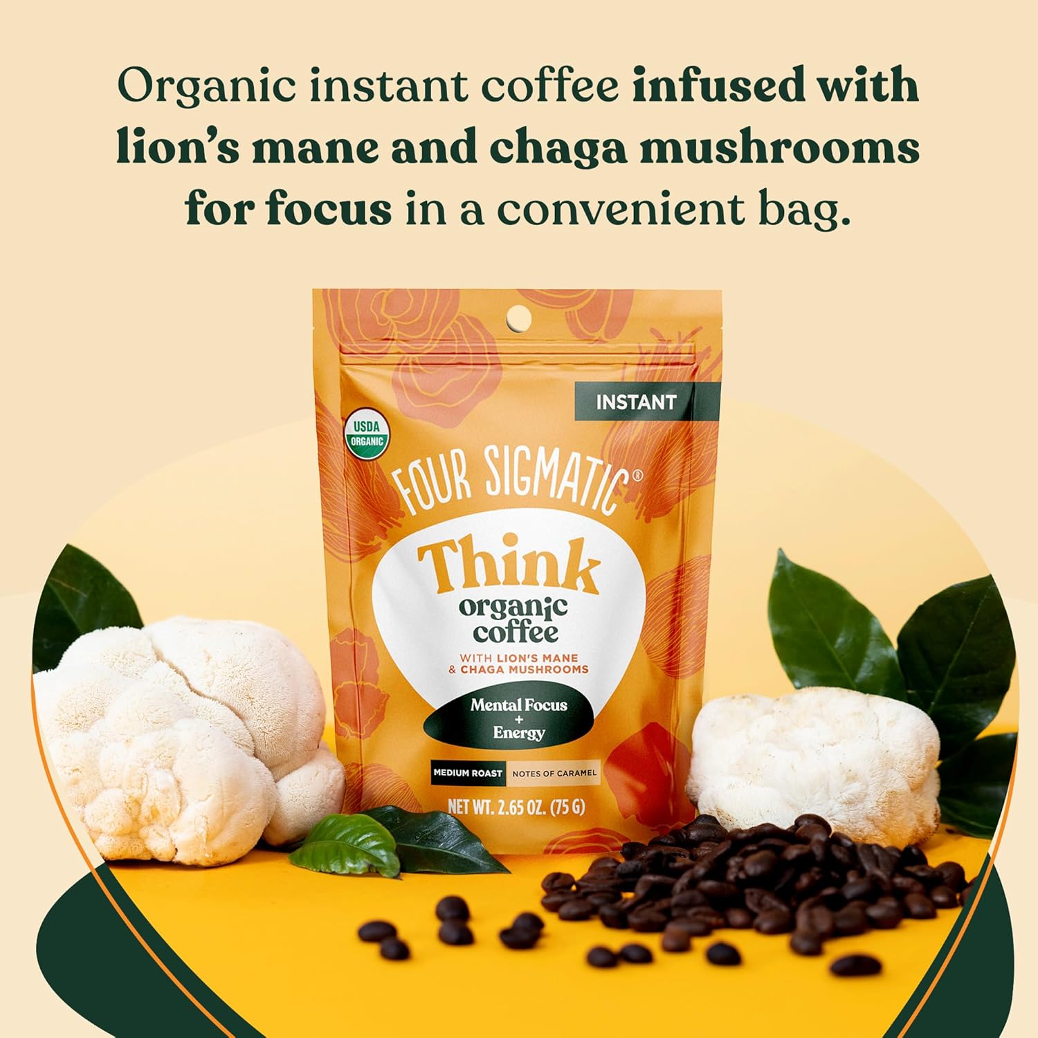Organic Mushroom Coffee Instant Mix with Lion's Mane and Chaga q7