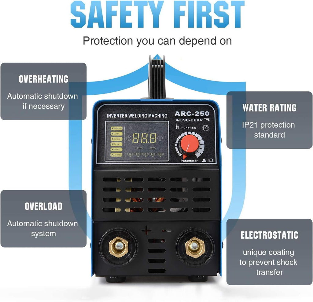 Welder 250A ARC Inverter IGBT Digital Display with Accessories k7p