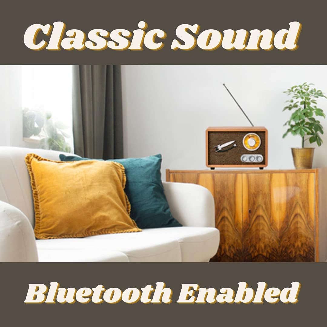 Vintage Wood AM FM Bluetooth Radio k7
