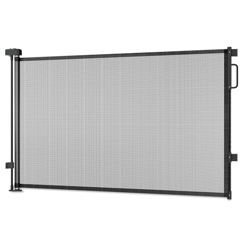 Magshion Retractable Baby Gate, Extra Wide Mesh Dog Gate, 4"-64" Wide, 34" Tall, Safety Gate for Doorways, Stairs, Indoor/Outdoor, White