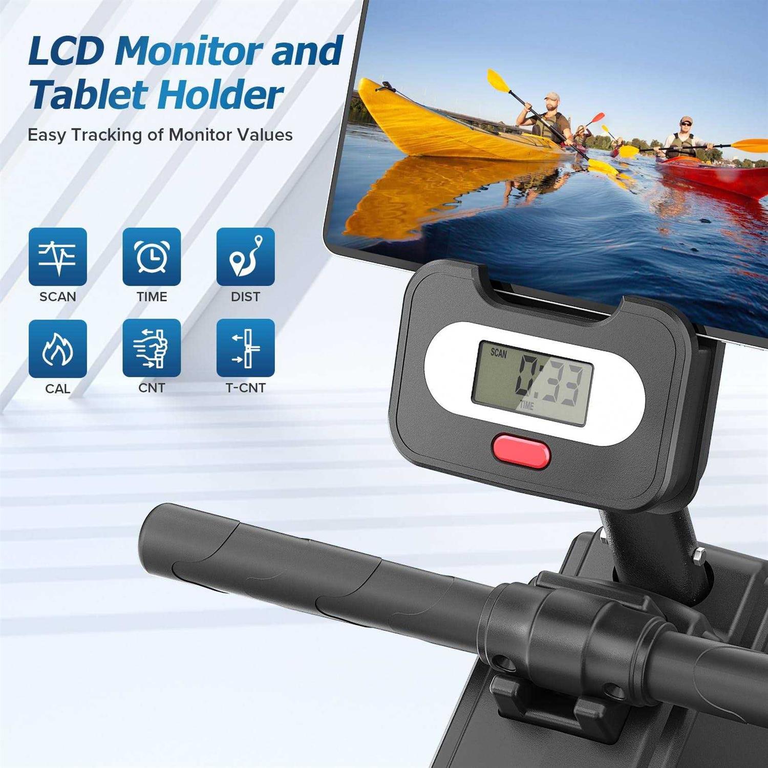 Magnetic Rowing Machine with LCD Monitor for Home Cardio k7x