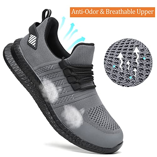 Steel Toe Work Shoes Lightweight Slip Resistant Safety Sneakers q7