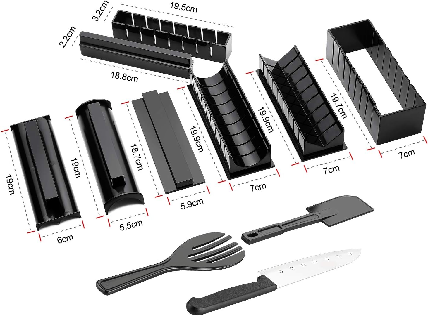 Sushi Maker Kit 11pcs DIY Roll Mold Kitchen A7