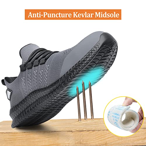 Steel Toe Work Shoes Lightweight Slip Resistant Safety Sneakers q7