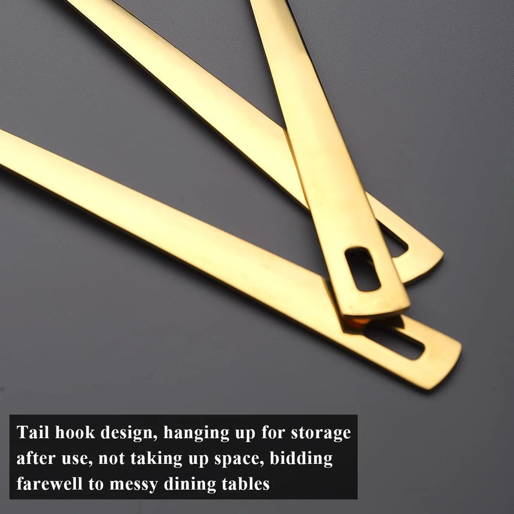 Gold Kitchen Utensils Set 6pcs Titanium Plating Stainless Steel a7