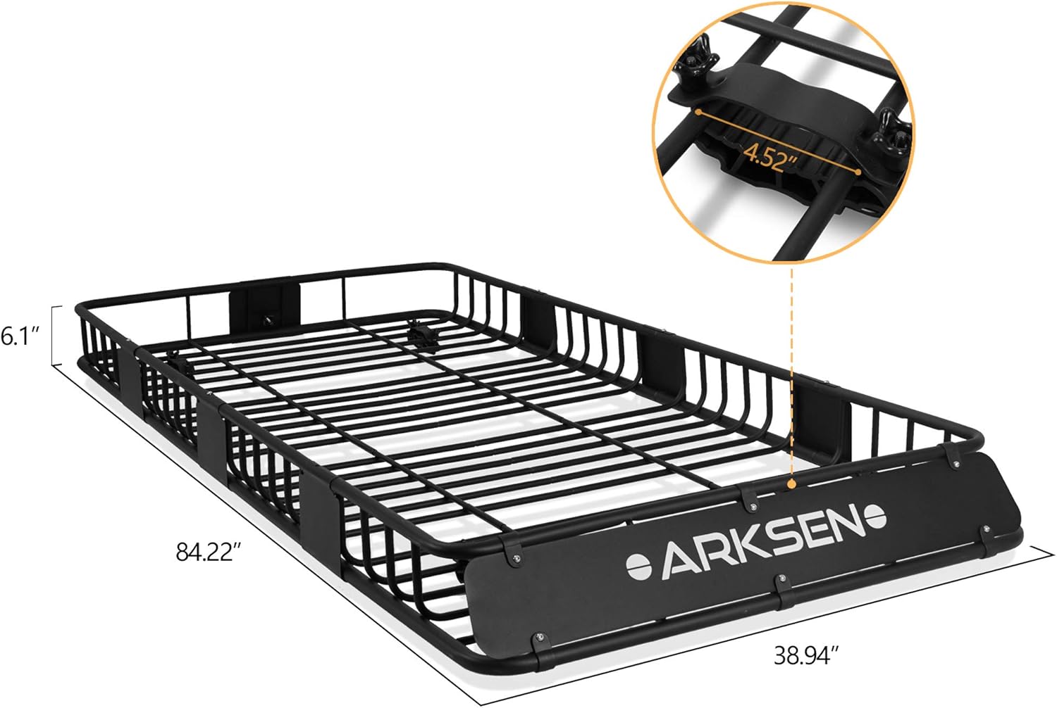 Roof Rack Cargo Basket with Soft-Shell Carrier for SUV Trucks Cars Black k7m