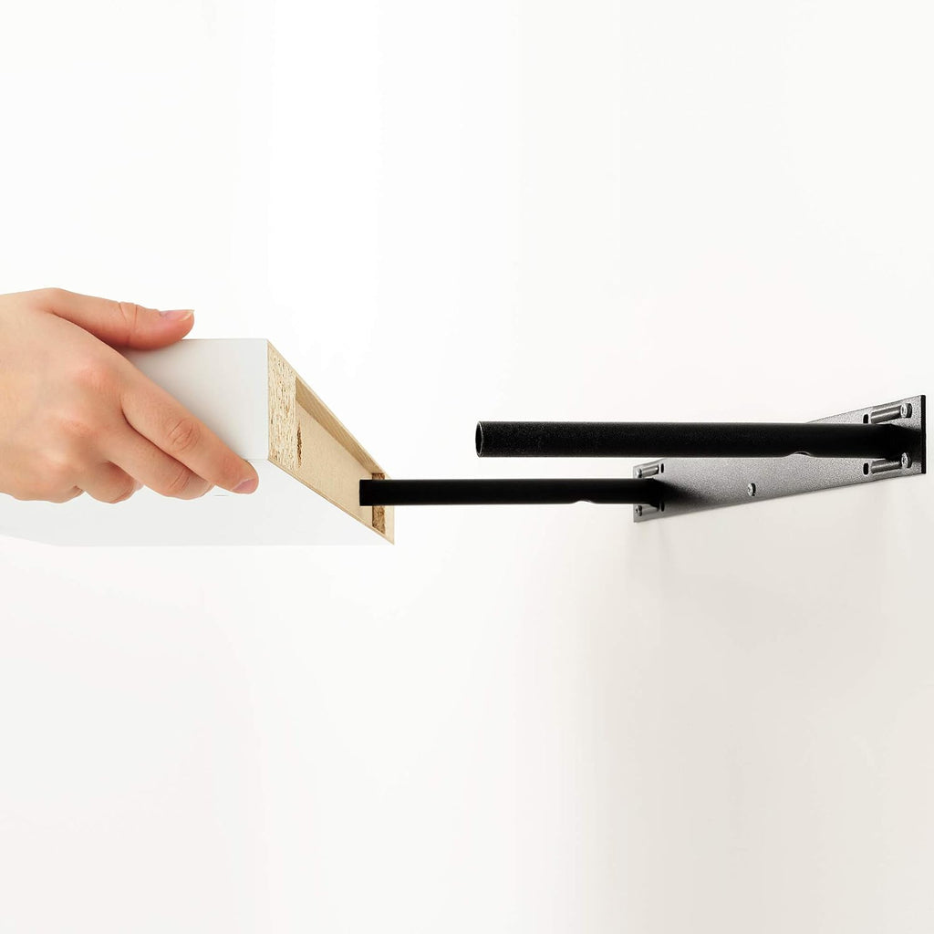 Wall shelf white 26x110 cm with mounting hardware k7