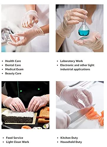 Clear Vinyl Exam Gloves Latex-Free Powder-Free Extra-Large Pack of 1000 k7