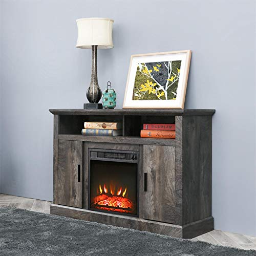 Electric Fireplace TV Stand Corner Console for TVs up to 42 Inch Rustic k7