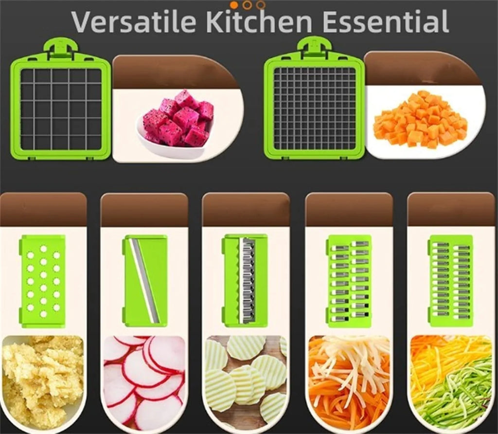 Vegetable Cutter & Slicer Set, Stainless Steel Blades, Pink k7