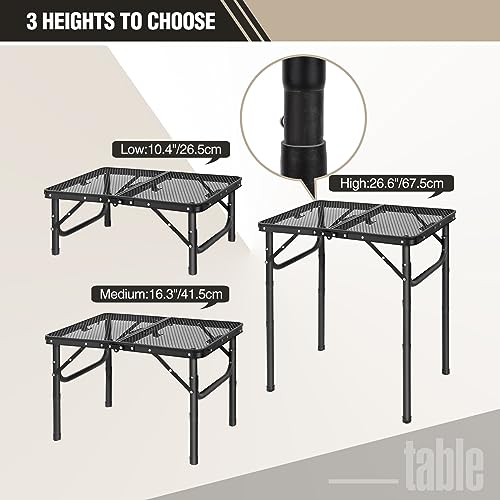 Folding Portable Grill Table for Camping BBQ Picnic, Lightweight Aluminum, Adjustable Heights 32x32 a7