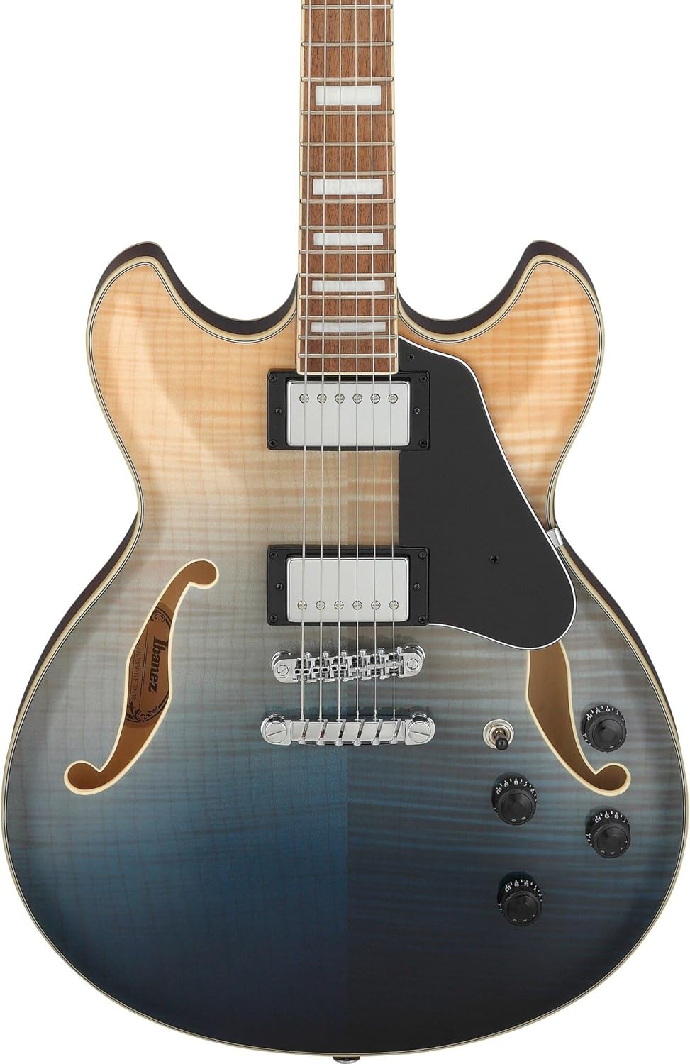 Semi-Hollow Electric Guitar Transparent Indigo Fade k7