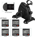 Mini Exercise Bike, Under Desk Bike Pedal Exerciser Portable Foot Cycle Arm & Leg Peddler Machine with LCD Screen Displays