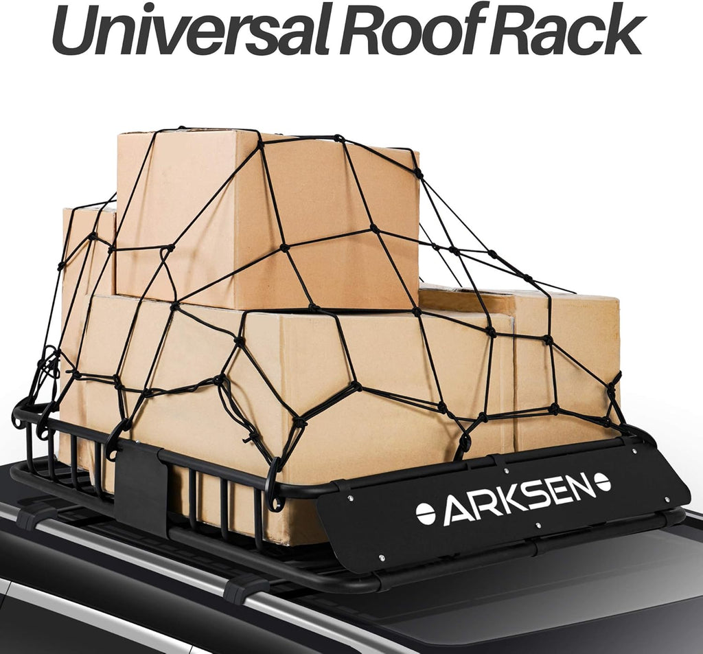 Roof Rack Cargo Basket with Soft-Shell Carrier for SUV Trucks Cars Black k7m