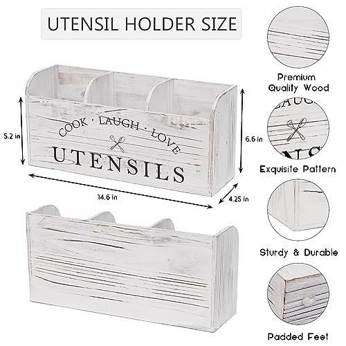 Wooden Utensil Holder for Kitchen Counter Storage Organizer a7
