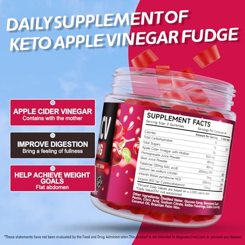 Keto ACV Gummies with Pomegranate & Beetroot, 1500mg, 180 Count a7