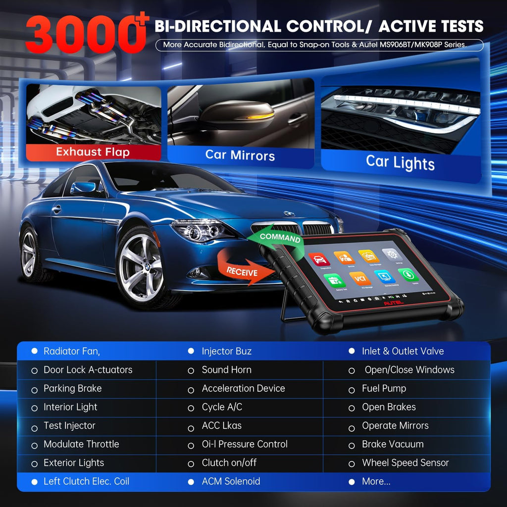 OBD2 Scanner 8in Bidirectional Diagnostic Tool 40+ Reset q7k