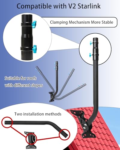 Long Wall Mount for Satellite Internet Kit, Adjustable Roof Mount f8