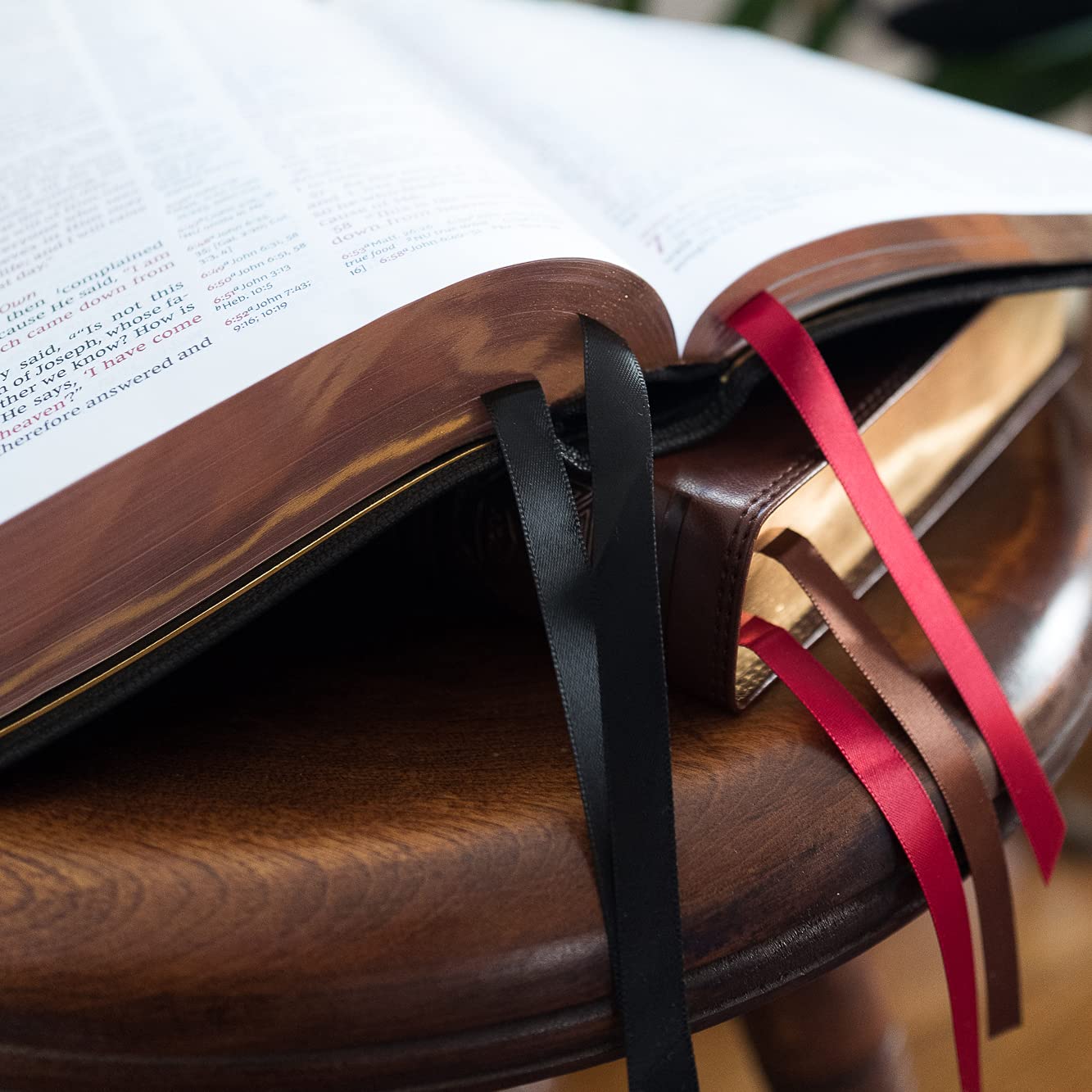 Reference Bible, Goatskin Leather, Black, Red Letter, Comfort Print a7