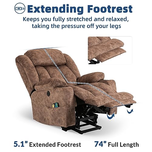 Electric Power Lift Recliner Chair with Heat and Massage Gray a7