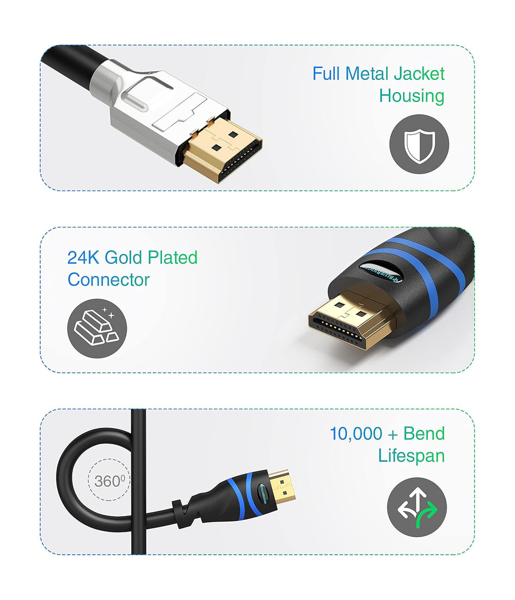 4K HDMI Cable with Signal Booster 75FT Pack of 2 k7