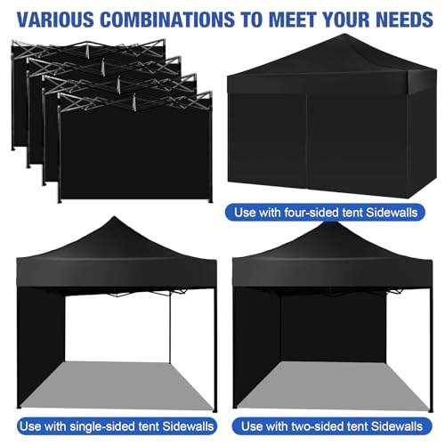 Canopy Tent Sidewalls for 10x10 Pop Up, 4 Pack with Zipper Doors, Waterproof Blue k7