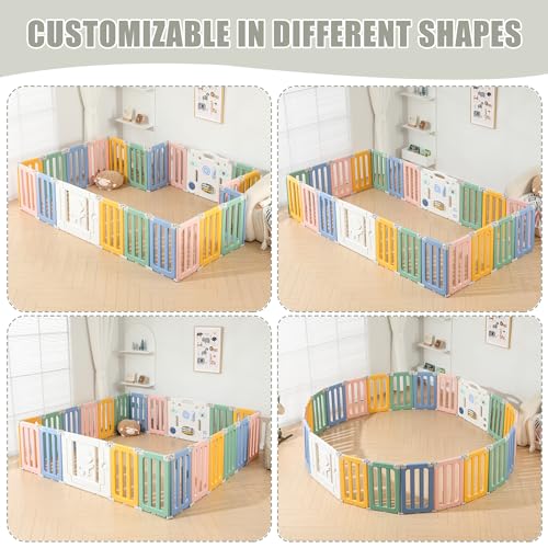 Baby Play Pen Foldable Extra Large Portable Play Yard Grey k7m