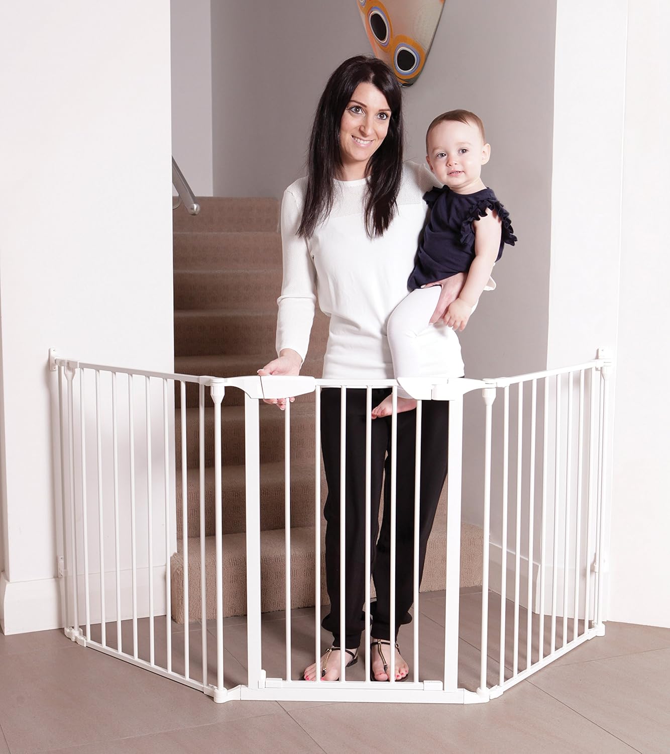 Baby Gate for Stairs White a7