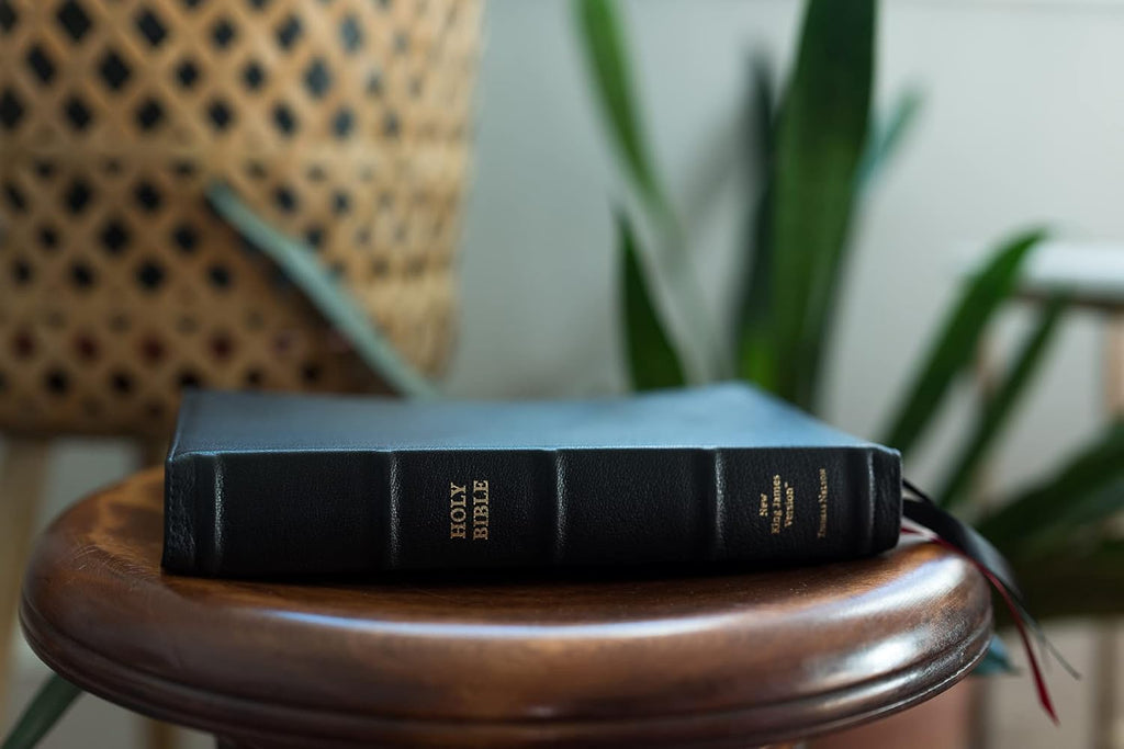 Reference Bible, Goatskin Leather, Black, Red Letter, Comfort Print a7