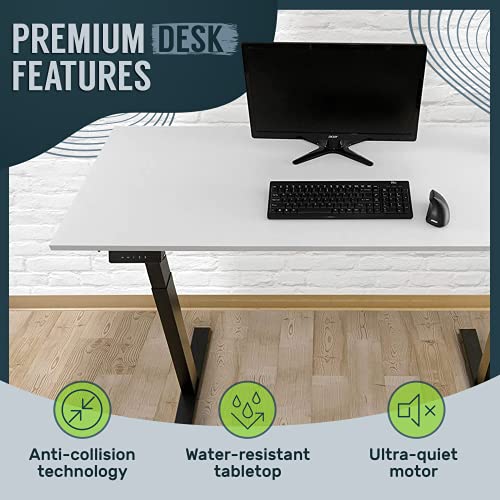 Electric Standing Desk Frame 60 x 24 Inch Motorized Workstation with Memory Settings a7