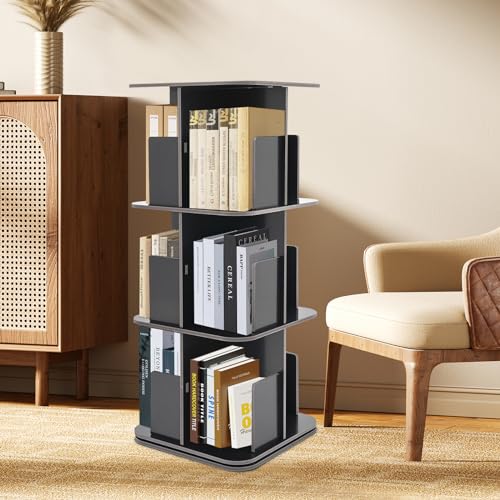 Rotating Bookshelf 3 Tier 360 Revolving Corner Bookcase a7