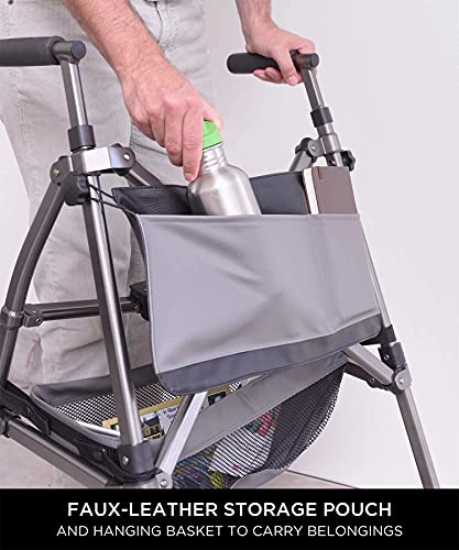 Travel Walker Short Lightweight Folding Rolling Walker with Swivel Wheels a7