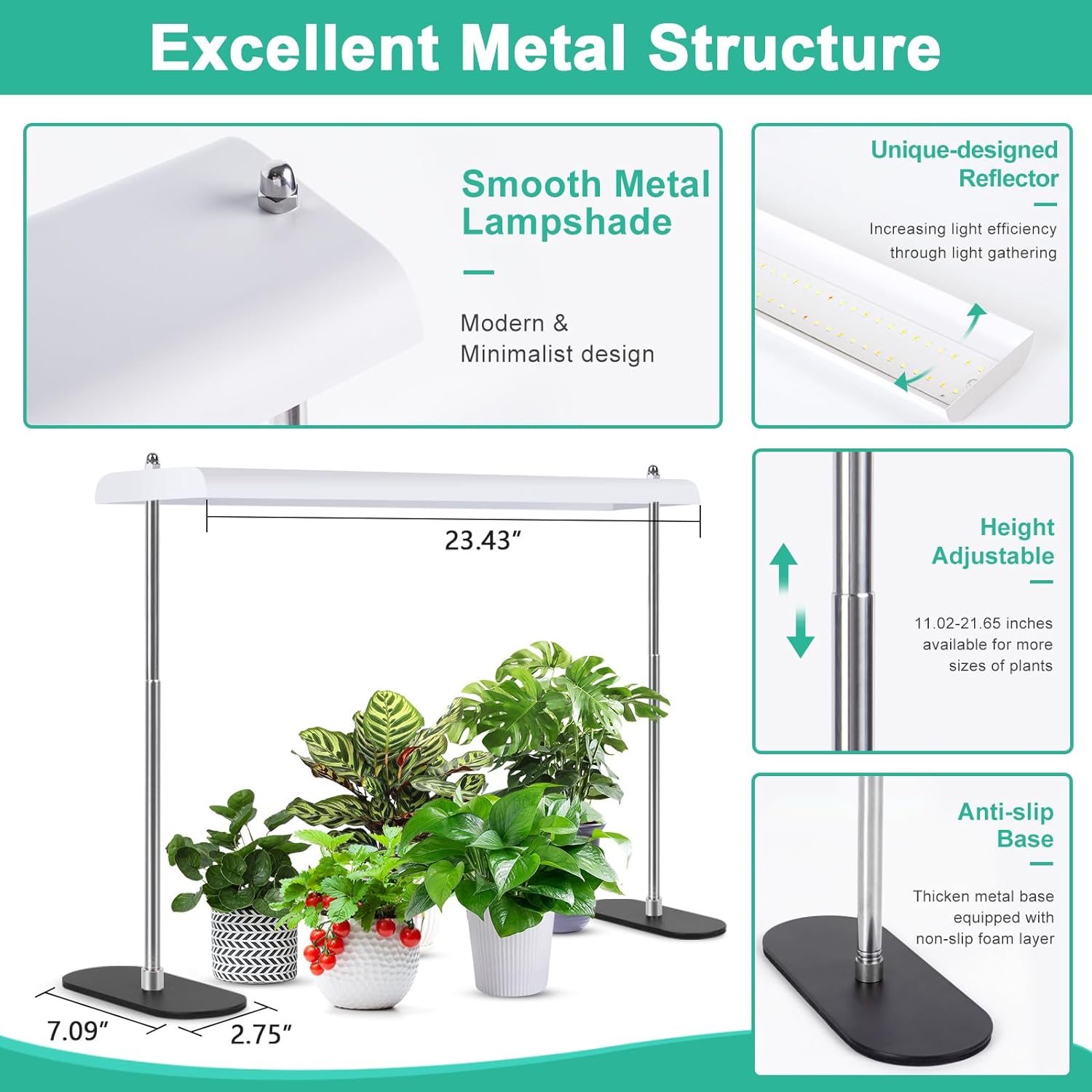 Grow Light Stand with LED Timer and Adjustable Height for Indoor Plants k7p