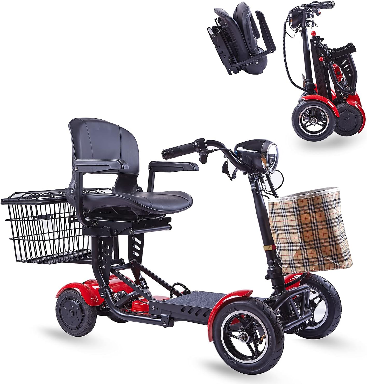 Foldable 4 Wheel Mobility Scooter for Seniors Long Range Battery a7