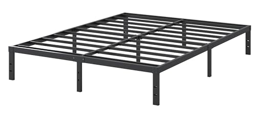 Metal Bed Frame Heavy Duty Steel Slat Mattress Foundation Black k7