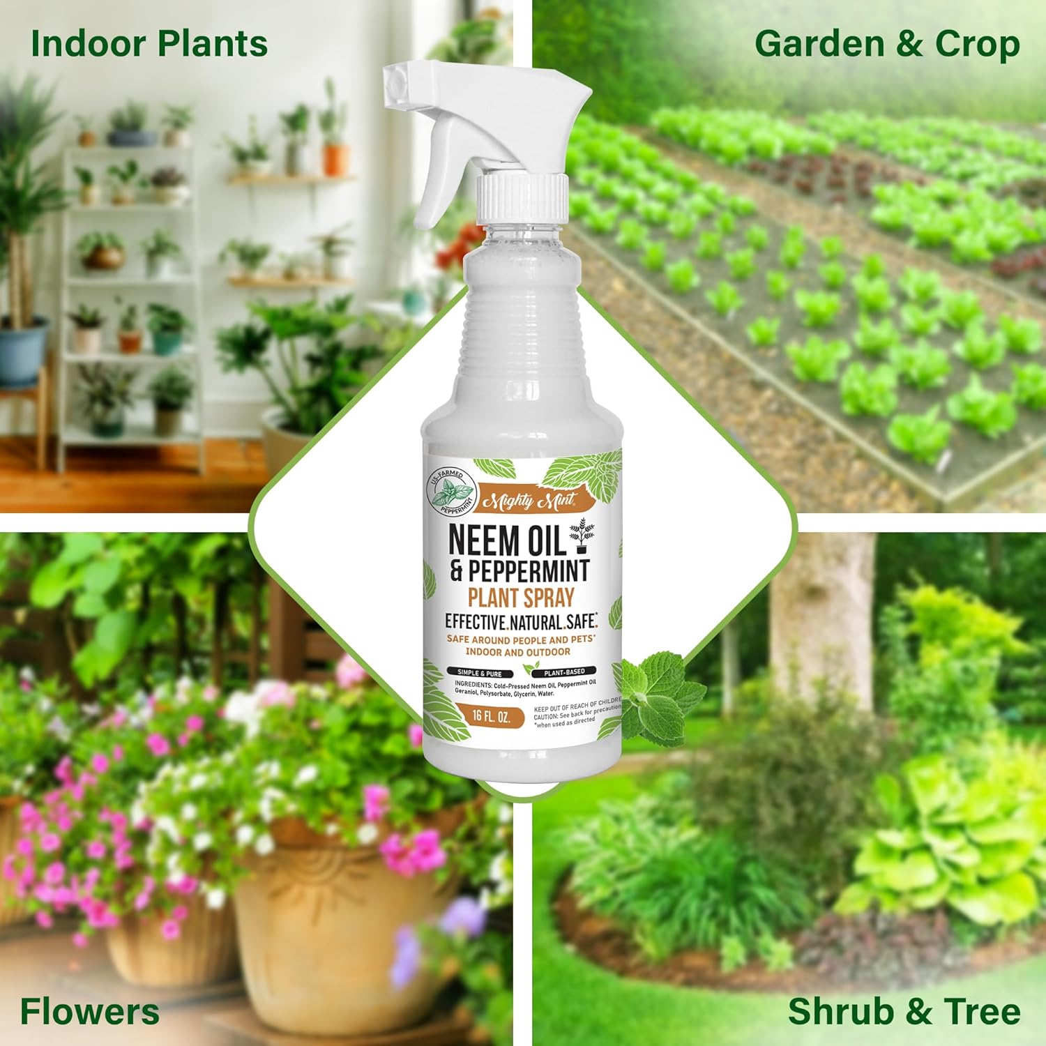 Neem Oil & Peppermint Plant Spray 16oz k7