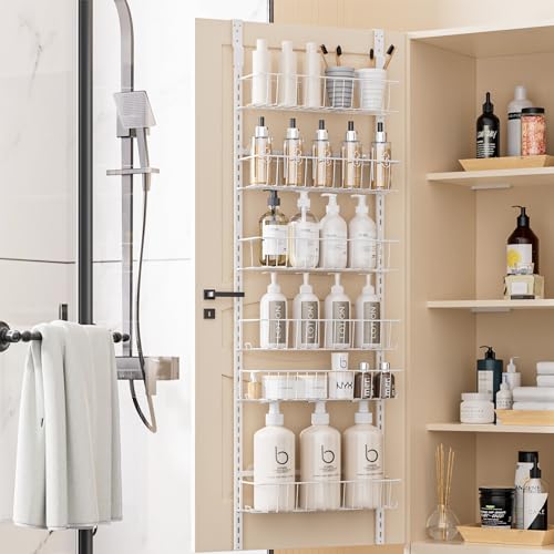 Over the Door Pantry Organizer 6-Tier Metal Storage Rack White a7
