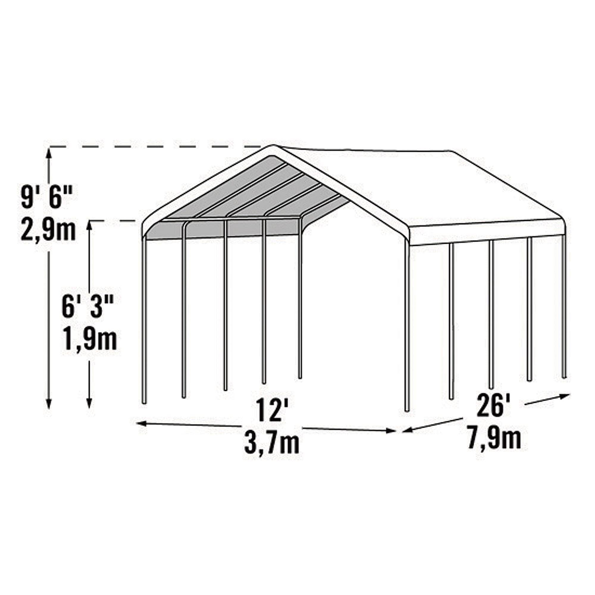 Canopy 12 x 26 White k7p