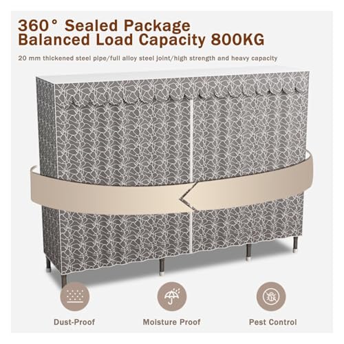 Portable Wardrobe Rack with Shelves and Clothes Rail k7m