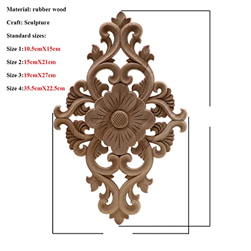 Wooden Floral Carving Wall Decor 10x55cm a7