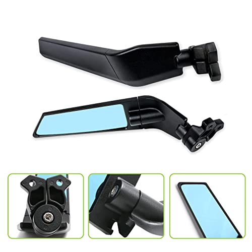 Motorcycle Adjustable Aluminum Rearview Mirror Anti-glare Lens k7p