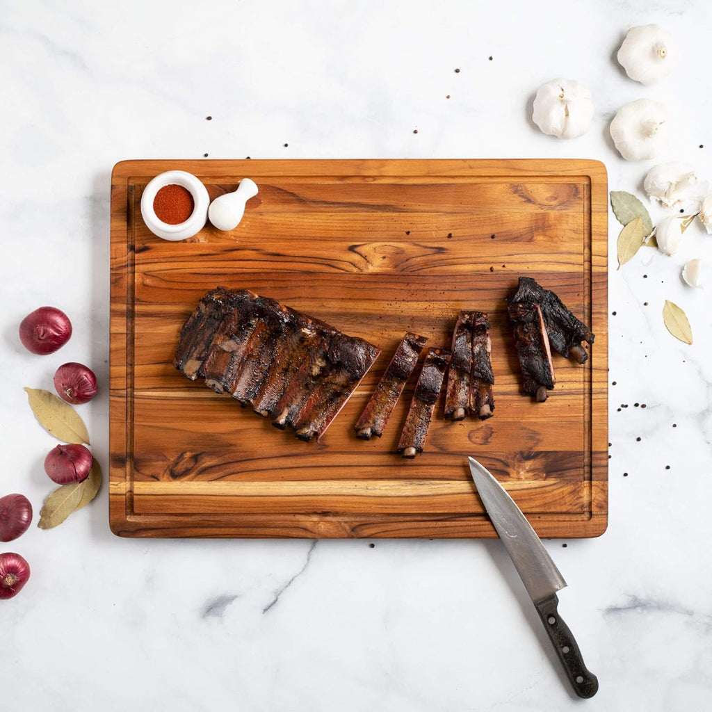 Large Wooden Cutting Board with Juice Groove 24x18x1.5 Inch a7